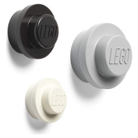 LEGO® vešiak na stenu, 3 ks - biela, čierna, sivá