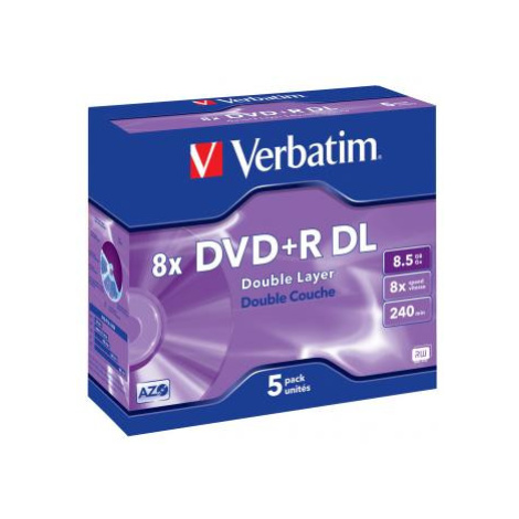 Verbatim DVD+R DL, Double Layer Matt Silver, 43541, 8.5GB, 8x, jewel box, 5-pack, bez možnosti p