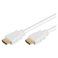 PremiumCord HDMI High Speed + Ethernet kábel, biely, pozlátené konektory, 10m