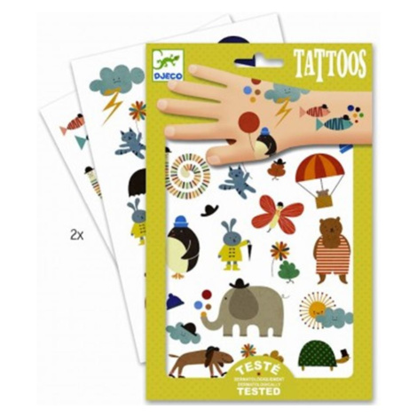 Tetovačky pre deti Zvieratká zelené Djeco od 3 rokov