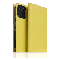 SLG Design puzdro D8 Neon Full Grain Leather Diary pre iPhone 14 Pro - Lemon