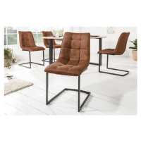 Estila Dizajnová hnedá jedálenská stolička Suava s čiernou kovovou konštrukciou 88cm
