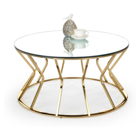 Konferenční stolek AFINA 90 cm zlatý Halmar