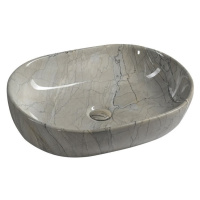 SAPHO - DALMA keramické umývadlo na dosku 59x42 cm, grigio 413