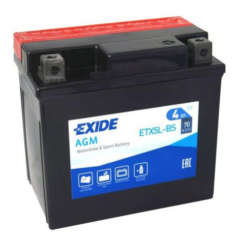 Batéria motocyklová 12V/4Ah EXIDE ETX5L-BS