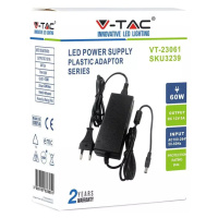 Zdroj/Adaptér pre LED do zásuvky 12V 60W, IP44 VT-23061 (V-TAC)