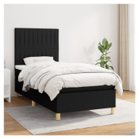 vidaXL Posteľný rám boxspring s matracom čierny 90x200 cm látka