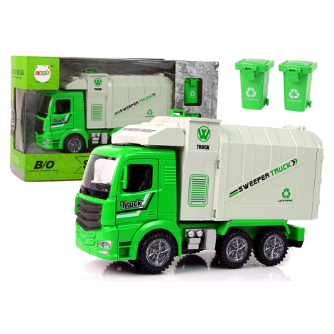 mamido Nákladné auto smetiarske vozidlo Zelený pohyblivý kontajner Žiariace kolesá