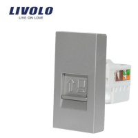 Zásuvka dátová RJ-45, polmodul, strieborná (LIVOLO)