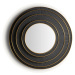 Estila Luxusné okrúhle čierno zlaté art deco nástenné zrkadlo Thamar s vyrezávaným štvorvrstvový