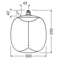 OSRAM LED Vintage Big Oval E27 12W 818 žiarovka jantárová stmavená