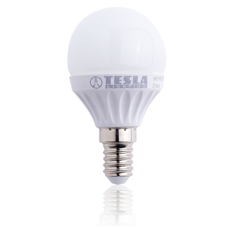 TESLA - LED MG140330-1, žiarovka miniglobe, E14, 3W, 230V, 250lm, 3000k