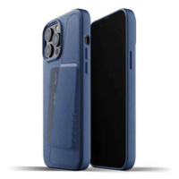 Mujjo kryt Full Leather Wallet Case pre iPhone 13 Pro Max - Monaco Blue