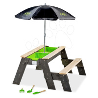 Pieskovisko cédrové stôl na vodu a piesok Aksent sand&water table Exit Toys piknikové so slneční