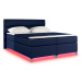 NABBI Avellino 160 čalúnená manželská posteľ s úložným priestorom modrá