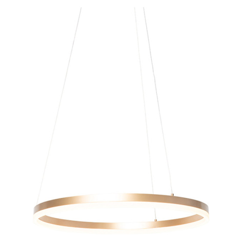 Dizajnové závesné svietidlo zlaté 60 cm vrátane LED 3 stupne stmievateľné - Anello QAZQA