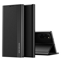 Huawei Honor X7 / Honor Play 30 Plus, bočné otváracie puzdro a stojan, Wooze Silver Line, čierna