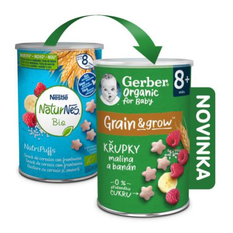 GERBER Organic chrumky s malinami a banánom 35 g