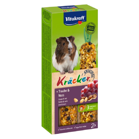 Vitakraft Krekry pre morčatá Kräcker hrozno a orechy, 2 ks