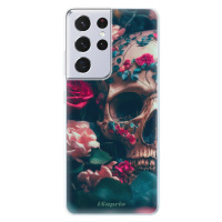 Odolné silikónové puzdro iSaprio - Skull in Roses - Samsung Galaxy S21 Ultra