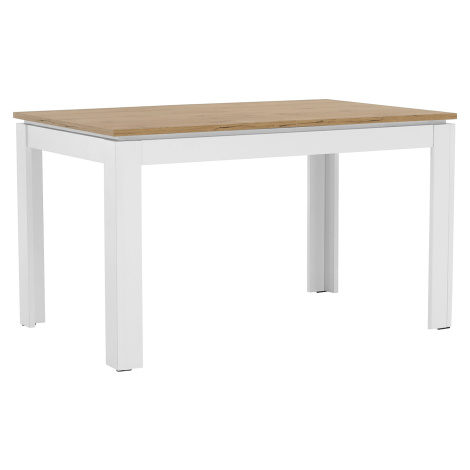 Rozkladací stôl, biela/dub wotan 135-184x86 cm, VILGO Tempo Kondela