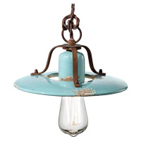 Vintage závesná lampa Giorgia v tyrkysovej farbe