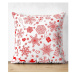 Súprava 4 vianočných obliečok na vankúš a behúň na stôl Minimalist Cushion Covers Red Snowflake