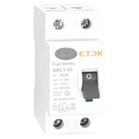 Prúdový chránič 1P+N 40A 6KA 30mA typ AC EKL1-63 (ETEK)