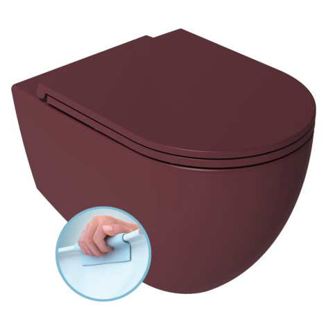 ISVEA - INFINITY závesná WC misa, Rimless, 36,5x53cm, Matná maroon Red 10NF02001-2R