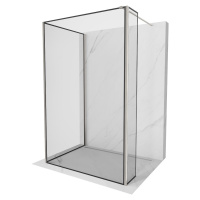 MEXEN/S - Kioto Sprchová zástena WALK-IN 120 x 120 x 30 cm, čierny vzor, nikel kefovaná 800-120-