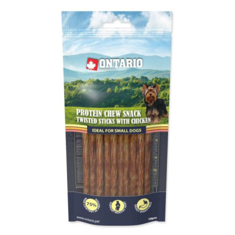 Pochúťka Ontario Protein kura, žuvacia krútená tyčinka 10ks 12,7cm, Small