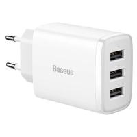 Nabíjačka Baseus Compact Quick Charger, 3x USB, 17W (White)