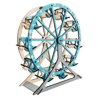 Woodcraft Drevené 3D puzzle Ruské koleso tyrkysové