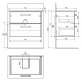 AQUALINE - VEGA umývadlová skrinka 72x57,6x43,8 m, 2x zásuvka, dub platin VG873