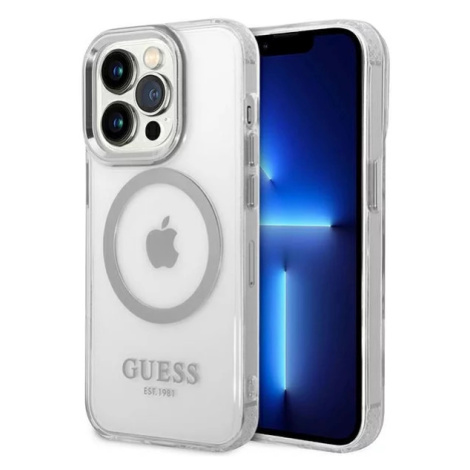 Kryt Guess GUHMP14LHTRMS iPhone 14 Pro 6,1" silver hard case Metal Outline Magsafe (GUHMP14LHTRM