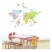 Sada nástenných samolepiek Ambiance World Map for Children