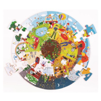 Bigjigs Toys Okrúhle podlahové puzzle Štyri ročné obdobia 50 dielikov