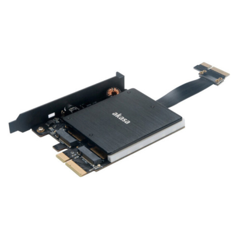 Akasa duálny RGB adaptér M.2 SSD do PCIe x4 (AK-PCCM2P-04)