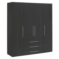 Xora SKRIŇA S OTOČNÝMI DVERAMI, antracitová, antracitová s vysokým leskom, 195,5/218,6/59,5 cm