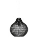 Čierne stropné svietidlo s ratanovým tienidlom ø 40 cm Pacino - Light & Living