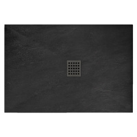 Sprchová vanička Black Rock 80x100 cm čierna/sivá