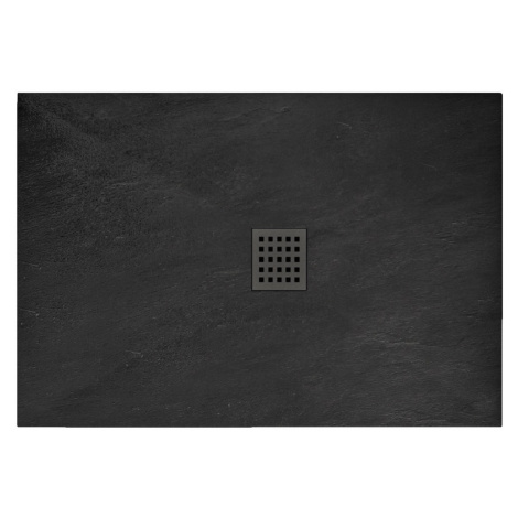 Sprchová vanička Black Rock 80x100 cm čierna/sivá REA