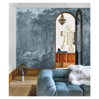 WALLCOLORS Jungle Cat Blue Wallpaper - tapeta POVRCH: Prowall Sand