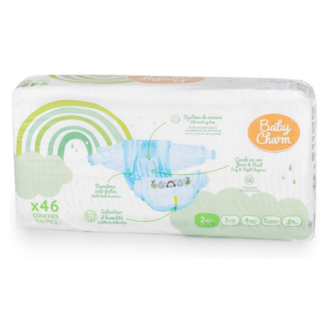 BABY CHARM Super Dry Flex Mini veľ. 2 plienky 4-8 kg 46 ks