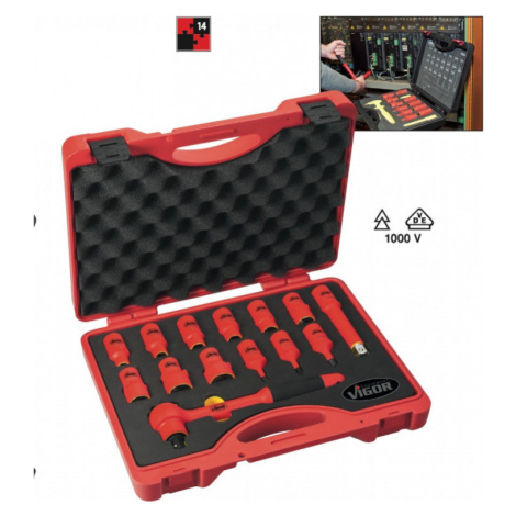 Gola sada VDE 1/2”, 14 dielov - V3343 Vigor