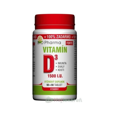 BIO Pharma Vitamín D3 FORTE 90+90 kapsúl