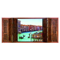 FTN H 2753 AG Design vliesová fototapeta na stenu panoramatická Window Venice, veľkosť 202 x 90 