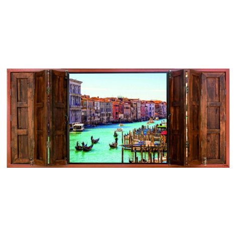 FTN H 2753 AG Design vliesová fototapeta na stenu panoramatická Window Venice, veľkosť 202 x 90 