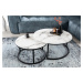 LuxD Dizajnový konferenčný stolík Latrisha 60 cm Biely - vzor mramor