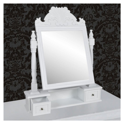 Toaletný stolík so zrkadlom biela Dekorhome,Toaletný stolík so zrkadlom biela Dekorhome vidaXL